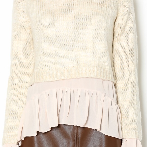 ENGLISH FACTORY ruffle layered sweater - NEW - Picture 1 of 10